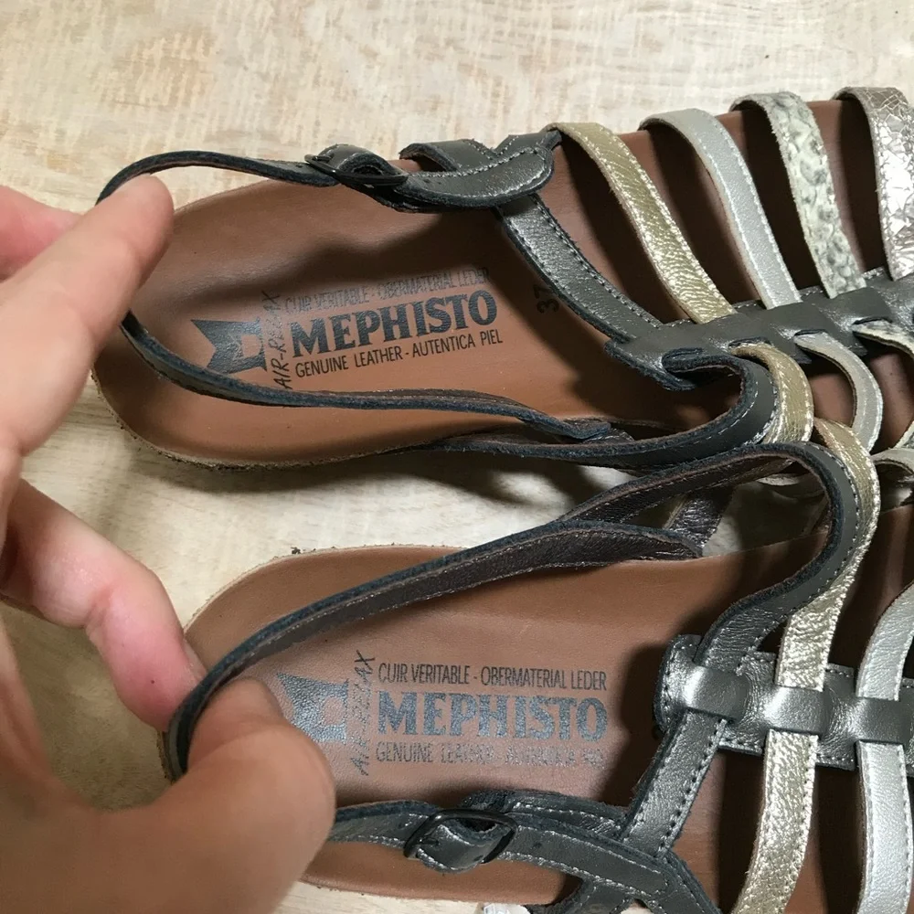 Mephisto Air Relax Ankle Strap Leather Sandals Size 37